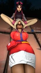 1futa 1girls 3d beach_jules black_hair black_nails blonde_female blonde_hair feet female foot_fetish fortnite fortnite:_battle_royale futanari intersex jules_(fortnite) kr_sfm light-skinned_futa light_skin penis penis_on_head pink_hair restrained septum_piercing sfm source_filmmaker sun_strider tanned tanned_female tanned_skin tattoo tattoos