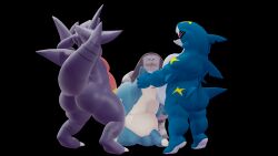3d anthro anus ass belly big_man_(splatoon) erection feet garchomp gay handjob kneeling male male_only masturbation moobs oral oral_penetration orgy overweight pecs pectorals penis pokemon pokemon_(species) sharpedo shiny_skin snorlax splatoon tail thatsillyguy tiptoes