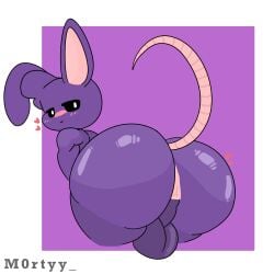 anus ass ass ass_bigger_than_head ass_crack ass_focus asshole big_ass butt_crack butt_focus cute cute_face femboy heart_symbol male male_only mammal mouse_tail muscular oc purple_fur purple_hair purple_skin rabbit rabbit_ears rat rat_tail