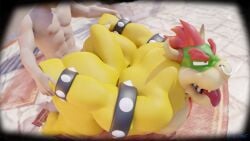 2025 2_horns 2boys 3d_(artwork) absurd_res all_fours anal anal_sex anthro anthro_penetrated armband ass athletic athletic_human athletic_male backsack balls big_ass big_butt big_muscles big_pecs body_hair bowser bracelet chest_hair collar digital_media_(artwork) duo english_description eyebrows facial_piercing from_behind_position furry furry_male gay gay_sex genitals hair half-closed_eyes hi_res horn human human_on_anthro human_penetrating human_penetrating_anthro interspecies jewelry koopa looking_back male male/male male_penetrated male_penetrating male_penetrating_male mammal mario_(series) muscles muscular narrowed_eyes nintendo nose_piercing nude_anthro nude_male on_hind_legs pecs penetration penile penile_penetration penis perineum piercing red_eyebrows red_eyes red_hair reptile scales scalie sex sharp_teeth side_view spiked_armband spiked_bracelet spiked_collar spikes t-bone589 tail teeth thick_thighs tongue tongue_out yellow_body yellow_scales