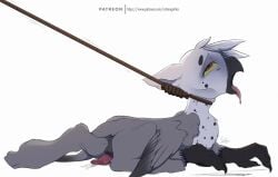 absurd_res asphyxiation ass avian balls cyanosis feral gallagher_(fursona) genitals gryphon hi_res male mythological_avian mythological_creature mythology penis rottengotika small_balls small_penis snuff solo