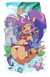 2girls ass bikini crap-man purple_hair rariatoo rariatto_(ganguri) risky_boots shantae shantae_(character) tagme