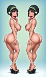 ai_generated avatar_the_last_airbender big_ass breasts erect_nipples female nipples seagege seductive stable_diffusion tagme toph_bei_fong
