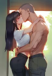 1boy 1girls ai_generated boruto:_two_blue_vortex imminent_sex kissing kissing naruto naruto_(series) standing teenage_girl teenager uzumaki_himawari