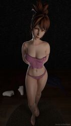 3d 3d_model brown_hair dota_2 marci_(dota) seductive standing yellow_eyes