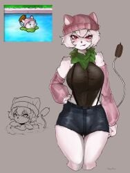 1girls anthro anthrofied ass breadiwe breasts cattail_(pvz) feline feline_humanoid female flora_fauna furry plant plant_girl plant_humanoid plantie plants_vs._zombies plants_vs_zombies popcap_games pussy