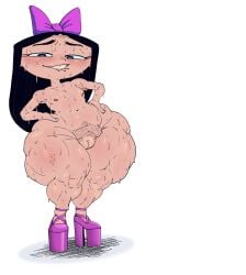 high_heels hyper hyper_thighs isabella_garcia-shapiro peppyrobo phineas_and_ferb platform_heels precum shaved_crotch solo solo_female solo_focus sweat sweating sweaty sweaty_body tagme