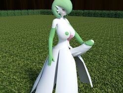 1girls 3d big_breasts big_penis breasts dress futanari gardevoir intersex nintendo novacorporation penis pokemon pokemon_(species) pokemon_rse precum