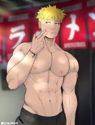1boy abs male muscular naruto naruto_(series) naruto_shippuden nipples pecs solo underwear underwear_only uzumaki_naruto vikifox_(artist)