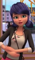 ai_generated animated bad_edit blue_eyes blue_hair breasts looking_at_viewer marinette_dupain-cheng miraculous_ladybug video