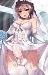 1futa :d absurdres akiamare ball_bra bangs bar_censor bare_shoulders blue_eyes blue_flower blush bouquet breasts bridal_veil bride brown_hair censored choker church cleavage color cowboy_shot cross cross-laced_clothes cross_necklace dress dress_lift elbow_gloves erection eyebrows_visible_through_hair female flower frilled_dress frills futa_bride futa_only futanari garter_straps genitalwear gloves hair_ribbon highres intersex jewelry lace lace-trimmed_gloves lace-trimmed_thighhighs large_penis lifted_by_self long_hair medium_breasts necklace nose_blush open_mouth original penis penis_accessory penis_clothing precum ribbon rose smile solo solo_futa strapless strapless_dress thighhighs tongue two_side_up veil wedding wedding_dress wedding_veil white_choker white_dress white_flower white_gloves white_legwear white_ribbon white_rose