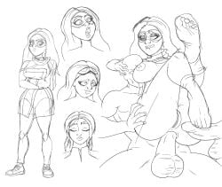 ass black_and_white costume female iman_vellani kamala_khan lip_biting looking_at_viewer male marvel marvel_cinematic_universe marvel_comics ms._marvel ms._marvel_(kamala_khan) muslim muslim_female nat_tpm pakistani pakistani-american pakistani_female penis penis_in_ass sketch sketch_page superhero superheroine