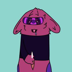 1:1 anthro bodily_fluids cheek_tuft cum cum_on_penis drooling drooped_ears eyes_mostly_closed facial_tuft fur genital_fluids genitals hypnosis hypnotic_visor male masturbation mind_control narrowed_eyes neck_tuft nonbinary_(lore) notaname42 penis precum rain_world saliva scruffy semi-anthro simple_background slugcat solo stroking_penis sweatshirt tapering_penis the_startouched_(slugcat) tongue tuft videocult