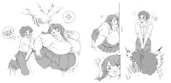 bbw belly blush comic dasan24 fat_female holding_hands huge_breasts larger_female sequence twintails