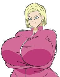 android_18 breasts dragon_ball dragon_ball_z female huge_breasts jpg momiji_(artist) tagme twitter_link