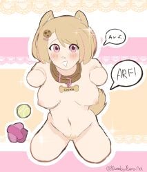 amputee animal_ears animal_tail big_breasts blonde_hair breasts collar cute cute_face dog_collar dog_girl dog_toy dweebybanana female girl hair happy kawaii lady light_skin limbless nekomimi no_arms no_legs no_limbs petite petplay pubic_hair puppy_girl quadruped quadruple_amputee short_hair solo submissive