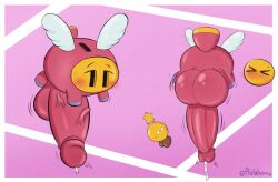 balls big_balls big_penis blush bodily_fluids closed_eyes cum cum_drip domestic_pig dripping duo erection female genital_fluids genitals hi_res huge_balls huge_cock male mammal mario_and_luigi:_brothership mario_and_luigi_(series) mario_bros nintendo penis philahorns snoutlet star_sprite starlow suid suine sus_(pig) wings yellow_body