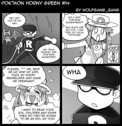 1girls aroused cave comic english_text hat horny horny_female leaf_(pokemon) monochrome nymphomania pokemon pokemon_frlg speech_bubble team_rocket team_rocket_grunt team_rocket_grunt_(male) text wolfgang_bang zubat