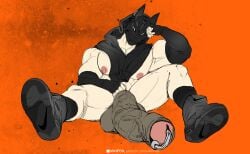 1boy arm_warmers dark_penis drift_(fortnite) fortnite fortnite:_battle_royale hyper_penis male masked masked_male nike nipples penis prince_albert_piercing sneakers solo vikifox_(artist)