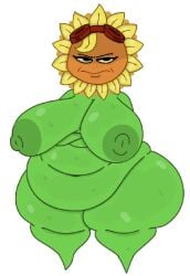 1girls anthro anthrofied ass breasts breasts fat female flora_fauna obese plant plant_girl plant_humanoid plantie plants_vs._zombies plants_vs_zombies popcap_games pussy solar_flare_(pvz) sunflower_(pvz) theslashfive