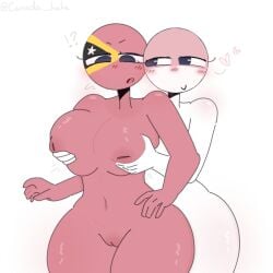 big_breasts blush blush_lines breasts countryhumans countryhumans_edit countryhumans_girl east_timor_(countryhumans) female female_only grabbing grabbing_breasts grabbing_from_behind indonesia_(countryhumans) notlents recolor remake thick_thighs xx.canada.xx_style