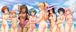 8girls amputee areolae ass bandaged_arm bandaid beach beach_ball belly big_breasts black_hair blonde_hair blue_eyes blush breast_size_difference breasts brown_eyes brown_hair bruise bubble_butt clouds collarbone completely_nude cyan_hair dark-skinned_female dark_nipples dark_skin draco9625 drill_hair exposed_breasts exposed_pussy facing_away female female_only flabby_belly floatie glasses green_eyes hair_ribbon hairless_pussy hakamichi_shizune hand_behind_head hand_on_arm hand_on_hat hand_on_hip hand_up hands_together hat height_difference highres hips holding_beach_ball huge_ass ibarazaki_emi ikezawa_hanako katawa_shoujo large_areolae large_ass large_breasts large_butt light-skinned_female light_skin lips long_hair looking_at_viewer looking_away looking_back_at_viewer medium_breasts medium_hair mikado_shiina miura_miki naked navel nipples no_arms no_bra no_panties nose nude open_mouth open_smile outdoors outside peace_sign pink_hair ponytail posing posing_for_picture posing_for_the_viewer purple_eyes pussy satou_lilly scars shaved_pussy short_hair sidelocks slightly_chubby small_breasts smile smirk smug standing stomach sun_hat suzuki_suzu tanline tanlines tezuka_rin thighs topless topless_female twintails uncensored v v_sign vagina waist yellow_eyes
