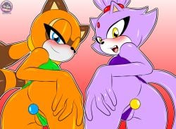 absurd_res accessory aged_up anal anal_sex anthro anus blaze_the_cat blue_eyes breasts brush brushing buttplug cat_tail clothing duo felid feline female fur hair_accessory half-closed_eyes hand_on_butt hi_res looking_at_viewer looking_back looking_back_at_viewer looking_pleasured mammal marine_the_raccoon multicolored_body multicolored_fur narrowed_eyes open_mouth orange_body orange_fur panties penetration plug_(sex_toy) procyonid purple_body purple_fur raccoon raccoon_tail sega sex_toy sirjzau smile smiling_at_viewer sonic_(series) sonic_the_hedgehog_(series) tail tongue topwear underwear yellow_eyes