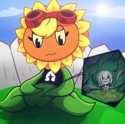 1girls anthro anthrofied ass belly belly_bulge breasts digestion fat female female_pred flora_fauna mukaxslivka plant plant_girl plant_humanoid plantie plants_vs._zombies plants_vs_zombies plants_vs_zombies:_heroes popcap_games pred pussy solar_flare_(pvz) sunflower_(pvz) vore vore_belly