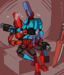 agony_(ultrakill) agony_tundra_(ultrakill) gay_sex grinding gun male qq_plum robot robot_humanoid straddling swordsmachine_(ultrakill) tundra_(ultrakill) ultrakill wire