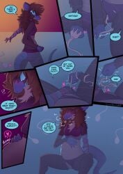 anthro blue_body blue_eyes blue_insides blue_skin blue_tail blush blush_lines breath brown_hair circe_(pankallisti) comic countershading dialogue explicitly_stated_nonconsent female female_penetrated forced fur giant_sperm grey_body grey_fur group hair heart_symbol hi_res imminent_rape imminent_sex impregnation in_hand inflated_belly mammal murid murine panel_skew pankallisti panting partially_submerged penetration pregnant pregnant_female prosthetic prosthetic_arm prosthetic_limb rape rat rodent sex sitting speech_bubble sperm_cell standing surprised_expression tail unbirthing unwanted_cum_inside unwanted_impregnation vaginal_penetration vaginal_penetration vore