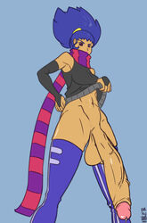 big_penis blue_hair futa_only futanari hyper inker intersex lethal_league penis sonata_(lethal_league)