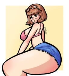 1female 1girls arms artist_name artist_signature ass ass ass_bigger_than_head ass_focus back belly big_ass big_breasts big_butt big_thighs blush blush blush_lines blushed_face blushing_female bra breasts breasts brown_hair butt_focus clothed clothed_female clothing curvy curvy_body curvy_female curvy_figure elbows female female_only from_side frown frowning frowning_female glasses glasses_on_head graighoat human human_female human_only light-skinned_female light_skin open_eyes persona persona_3 pink_bra short_hair short_shorts shorts shoulders signature signature_artist_name simple_background simple_eyes sitting solo solo_female solo_focus sunglasses sunglasses_on_head thick thick_ass thick_butt thick_legs thick_thighs thighs thighs_bigger_than_head thighs_bigger_than_torso video_game video_game_character video_game_franchise video_games yukari_takeba yukari_takeba