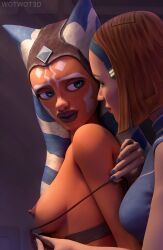 2girls 3d ahsoka_tano airress3d_(3d-modeller) alien alien_girl alien_humanoid blender_(software) blender_cycles bo-katan_kryze bra breasts chest clone_wars female female_focus horny humanoid interspecies light-skinned light_skin lingerie lips lucasfilm multiple_girls nipples orange-skinned_female orange_body orange_skin removing_bra removing_clothing seductive_eyes seductive_look side_boob small_breasts star_wars the_clone_wars:_season_seven togruta undressing wotwot3d yuri yuri