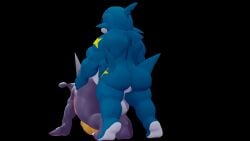 3d anal anal_sex anthro ass balls belly cock duo erection feet garchomp gay huge_balls male moobs overweight pecs pectorals penis pokemon sharpedo thatsillyguy