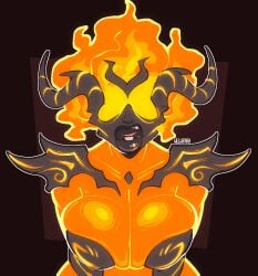 flame atronach from the elder scrolls by welwraith