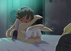 1boy 2girls animal_ears animal_tail bed bedroom blonde_hair blush braid brown_hair closed_eyes clothed clothed_female clothed_sex dagasi doggy_style erection female fur furry furry_female furry_on_human grey_hair juice long_ears long_hair lying lying_on_bed made_in_abyss male male/female multiple_girls nanachi night on_bed open_mouth penetration pointy_ears pussy reg_(made_in_abyss) riko_(made_in_abyss) short_hair tail trembling twin_braids twintails vaginal_insertion vaginal_penetration vaginal_sex white_hair