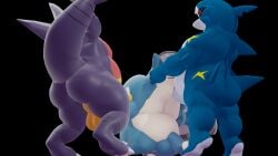 3d anthro anus ass belly big_man_(splatoon) erection feet garchomp gay handjob kneeling male male_only masturbation moobs oral oral_penetration orgy overweight pecs pectorals penis pokemon pokemon_(species) sharpedo shiny_skin snorlax splatoon tail thatsillyguy tiptoes