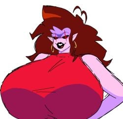 ass big_ass breasts brown_hair earrings female friday_night_funkin huge_breasts jpg lipstick milf momiji_(artist) mommy_mearest purple_skin tagme twitter_link