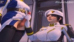 3d anightoutbg3 futanari handjob handwear intersex jerking jerkingoff mecha_break original_character partially_clothed self_upload