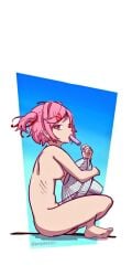 ass breasts doki_doki_literature_club fan natsuki_(doki_doki_literature_club) nude popsicle projektxi01 thighs