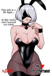 1girls android android_girl big_breasts breasts bunny_ears bunny_girl bunnygirl bunnygirl_outfit bunnysuit collar female female_focus female_only hips large_boobs large_breasts light-skinned_female light_skin naughty_taboos nier nier:_automata nier_(series) queen_of_spades queen_of_spades_symbol robot robot_girl robot_humanoid solo solo_female solo_focus talking_to_self thick_thighs thighs video_game_character white_hair white_hair_female wide_hips yorha_2b
