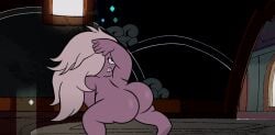 amethyst_(steven_universe) ass_focus big_ass cartoon_network completely_nude completely_nude_female edit female female_focus female_only gem_(species) naked purple_skin renajon round_ass screenshot screenshot_edit solo_female steven_universe twerking