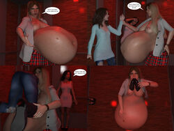 3d belly big_belly female nipples vore