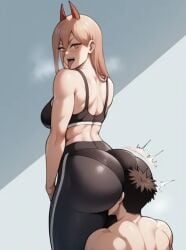 1boy 1girls ai_generated ass_focus ass_worship asslicking big_ass bubble_butt chainsaw_man eating_ass face_in_ass facesitting female girl huge_ass huge_thighs licking_butt power_(chainsaw_man) thiccwithaq_(ai_style) thick_thighs wide_hips wolfiazin960(artist)