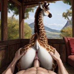 ai_generated animal ass dezgo_ai feral giraffe human_penetrating human_penetrating_feral outdoors pov self_upload