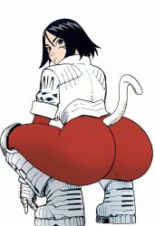 ass_focus battle_angel_alita female_only hi_res looking_back round_ass squatting thick_thighs