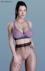 3d asian asian_female black_hair bottomless brown_eyes busty female female_focus female_only hairless_pussy hourglass_figure innie_pussy li_mei long_hair mortal_kombat pinup pinup_pose pose posing scarartx shaved_crotch shaved_pussy tagme wide_hips