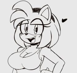 amy_rose anthro breasts sg64 sketch sonic_(series) swimsuit