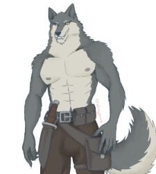 anthro digital_art digital_drawing digital_drawing_(artwork) digital_media digital_media_(artwork) digital_painting_(artwork) dominant dominant_male domination english_text furry furry_male furry_only horny horny_male male male_focus male_only mammal muscle muscles muscular muscular_anthro muscular_male otakayama simple_coloring simple_shading wolf wolf_humanoid