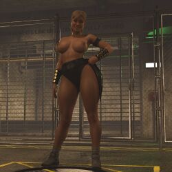 3d ax_ar1 blonde_hair busty female female_focus female_only full_body hourglass_figure mortal_kombat sonya_blade tagme wide_hips